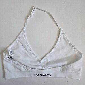 Alphalete Amplify Minimal Halter Sports Bra white sz Medium